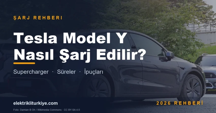 Tesla Model Y nasıl şarj edilir – Supercharger ve şarj rehberi kapak görseli