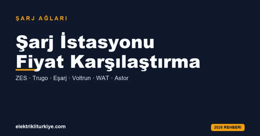 Türkiye şarj istasyonu fiyat karşılaştırma tablosu kapak